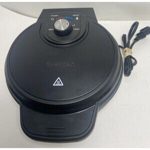 Chefman Anti-Overflow Belgian Waffle Maker Shade Selector Non-Stick Black Tested